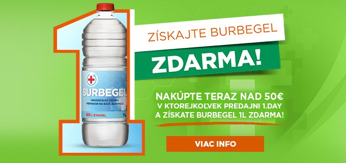 UROBTE NAKÚP V HODNOTE min. 50€ A ZÍSKAJTE BURBEGEL 1L